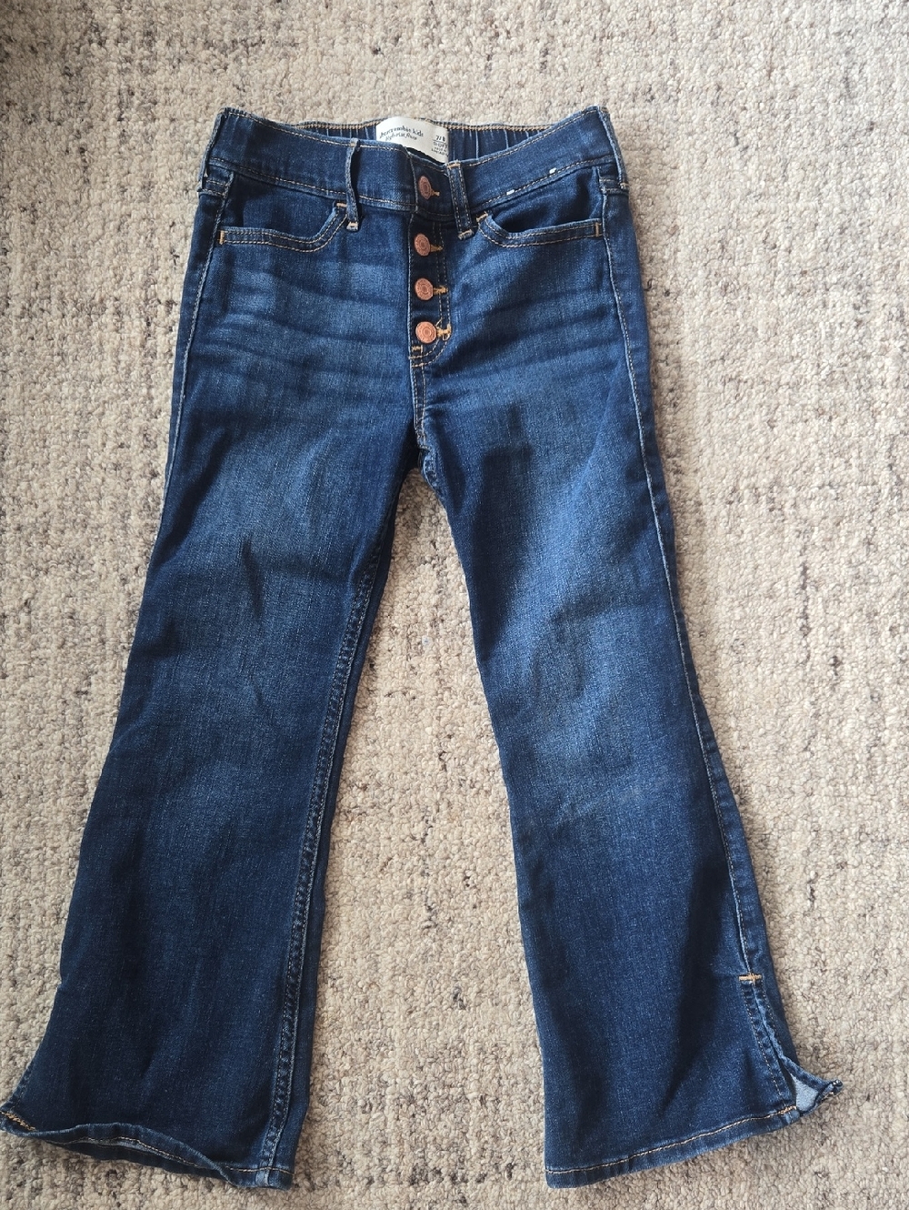 Aabercrombie And Fitch Kids Dark Blue Flare Jeans with Button Fly